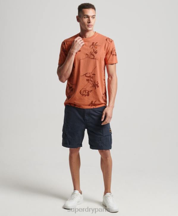 Superdry Hommes t-shirt imprimé surteint D64Z122 vêtements orange