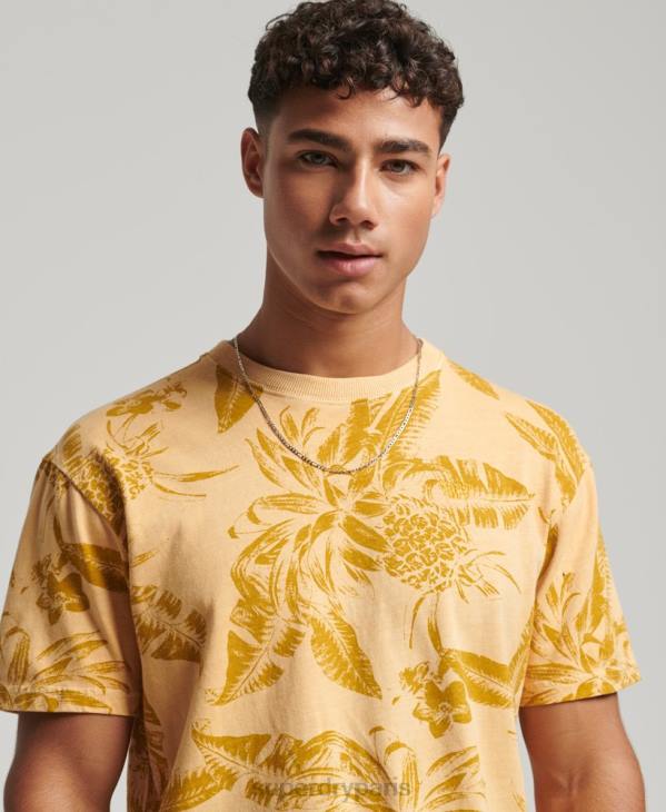Superdry Hommes t-shirt imprimé surteint D64Z32 vêtements jaune