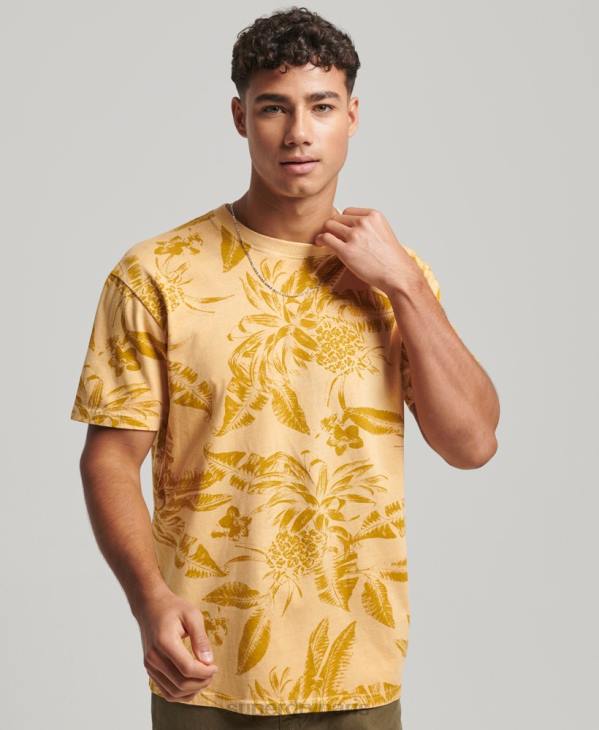 Superdry Hommes t-shirt imprimé surteint D64Z32 vêtements jaune