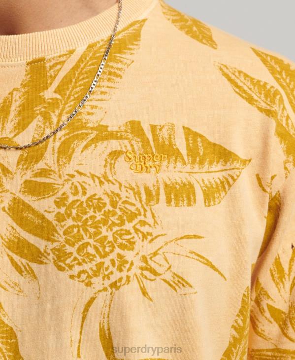 Superdry Hommes t-shirt imprimé surteint D64Z32 vêtements jaune
