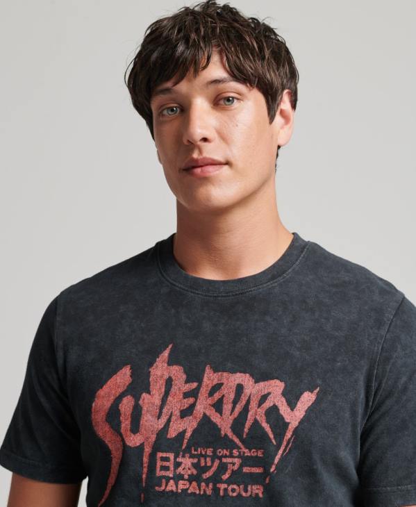Superdry Hommes t-shirt indé D64Z4867 vêtements noir