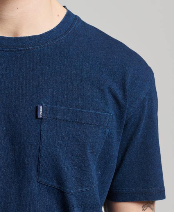 Superdry Hommes t-shirt indigo vintage en coton bio D64Z4892 vêtements bleu foncé