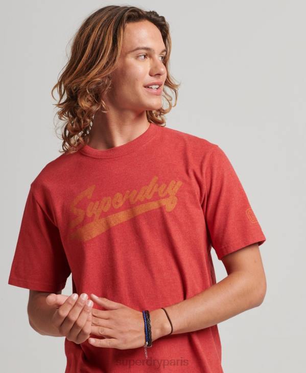 Superdry Hommes t-shirt à inscription athlétique city D64Z4894 vêtements rouge