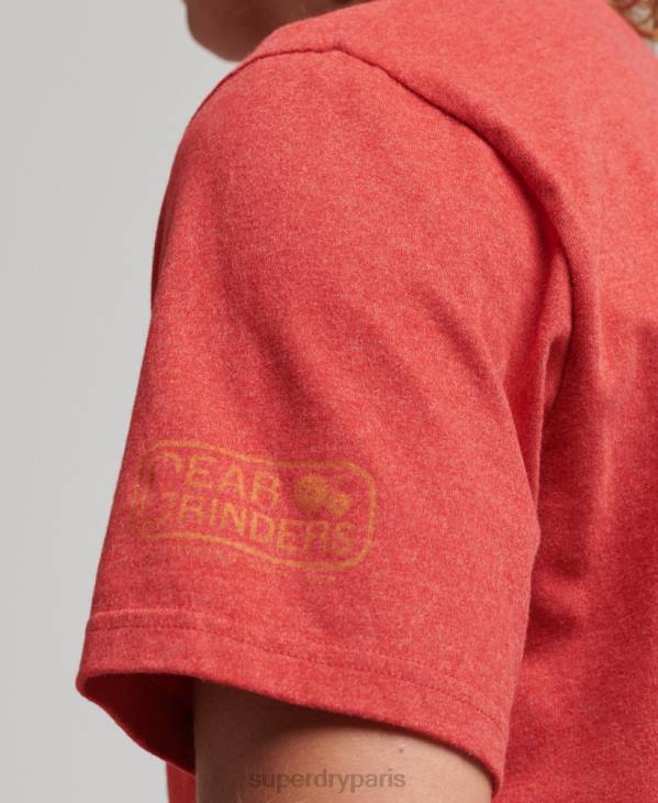 Superdry Hommes t-shirt à inscription athlétique city D64Z4894 vêtements rouge