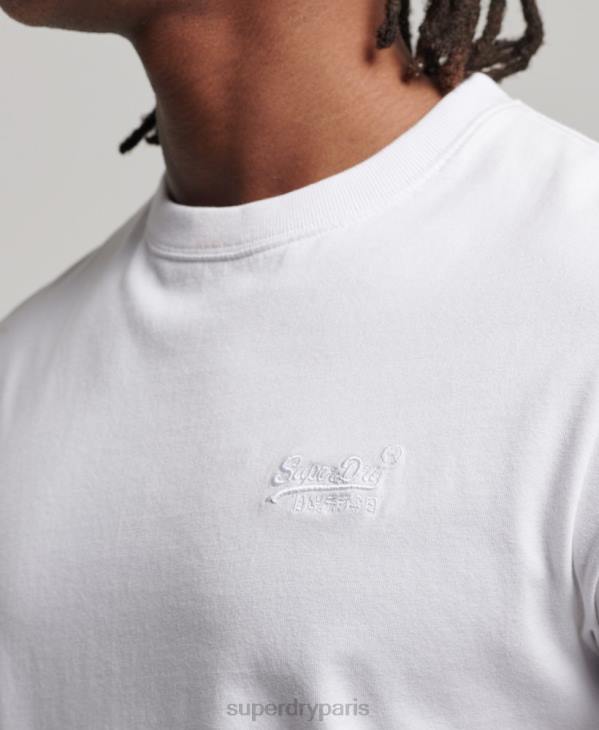 Superdry Hommes t-shirt à logo essentiel en coton bio D64Z1 vêtements blanc