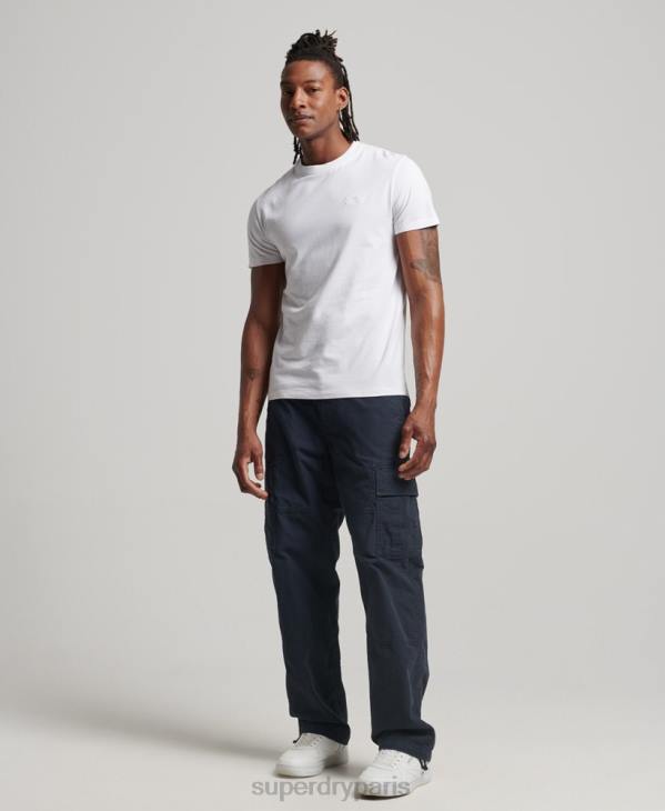 Superdry Hommes t-shirt à logo essentiel en coton bio D64Z1 vêtements blanc