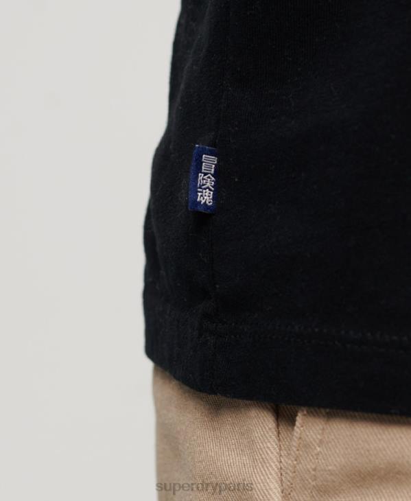 Superdry Hommes t-shirt à logo essentiel en coton bio D64Z3 vêtements noir