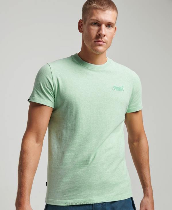 Superdry Hommes t-shirt à logo essentiel en coton bio D64Z4 vêtements vert