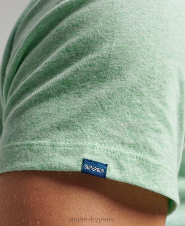Superdry Hommes t-shirt à logo essentiel en coton bio D64Z4 vêtements vert