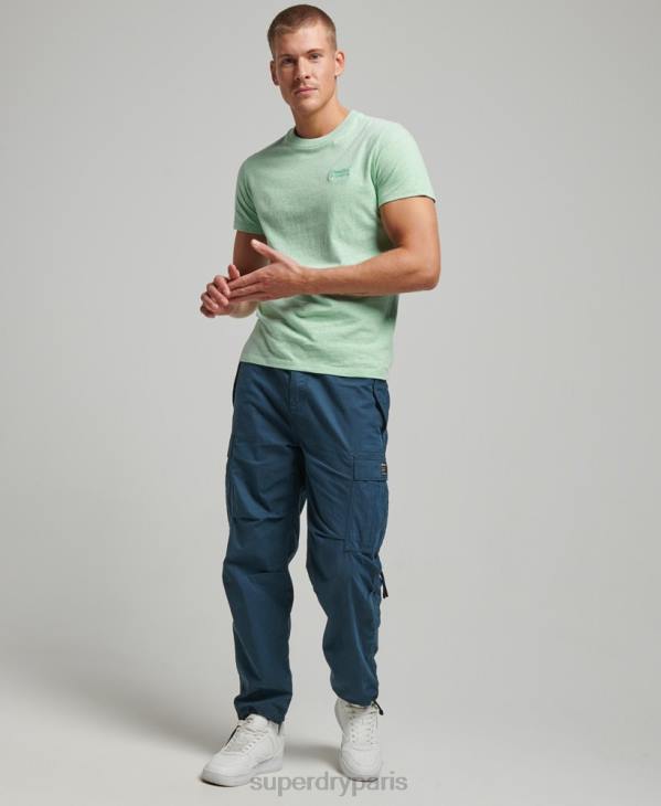 Superdry Hommes t-shirt à logo essentiel en coton bio D64Z4 vêtements vert