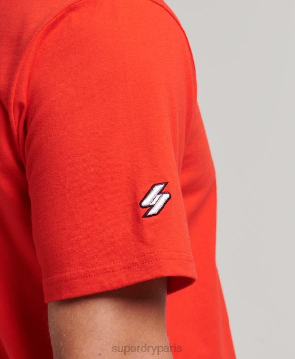 Superdry Hommes t-shirt à logo imprimé D64Z4799 vêtements rouge