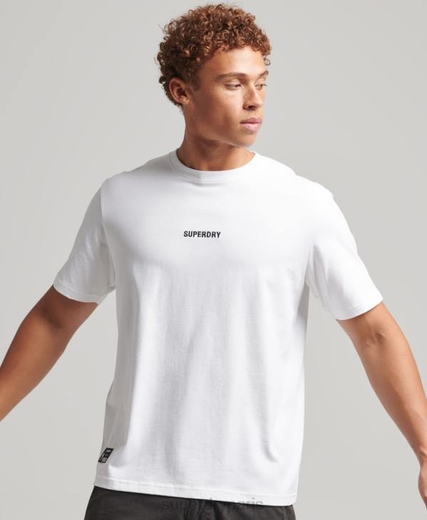 Superdry Hommes t-shirt à logo imprimé D64Z4803 vêtements blanc