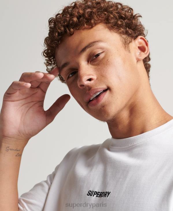 Superdry Hommes t-shirt à logo imprimé D64Z4803 vêtements blanc