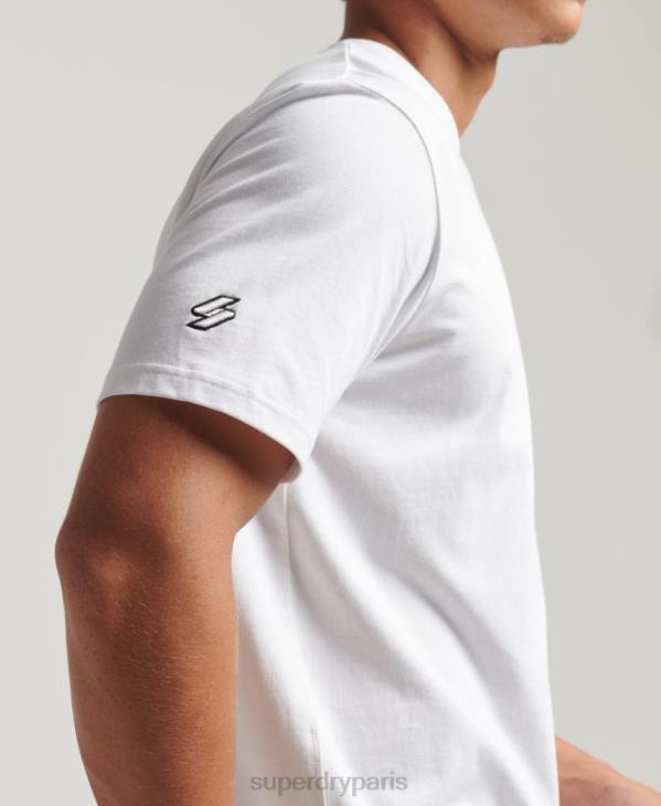 Superdry Hommes t-shirt à logo imprimé D64Z4803 vêtements blanc