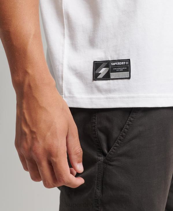 Superdry Hommes t-shirt à logo imprimé D64Z4803 vêtements blanc