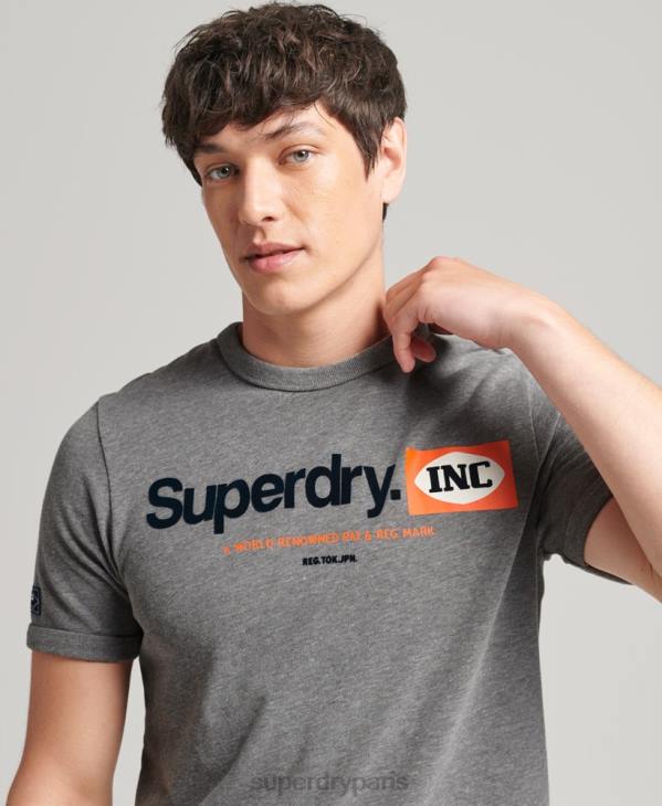 Superdry Hommes t-shirt à logo imprimé D64Z4912 vêtements gris