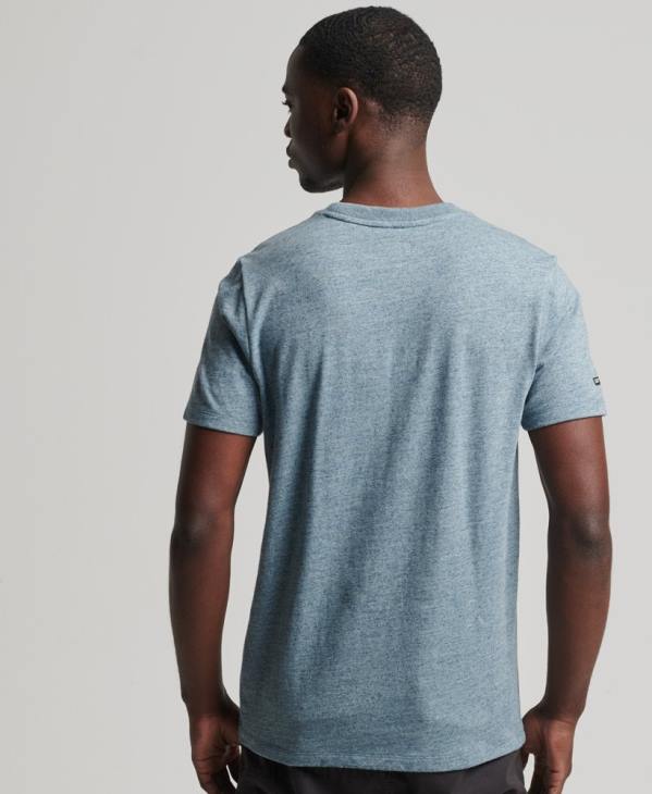 Superdry Hommes t-shirt à logo ton sur ton D64Z4893 vêtements bleu