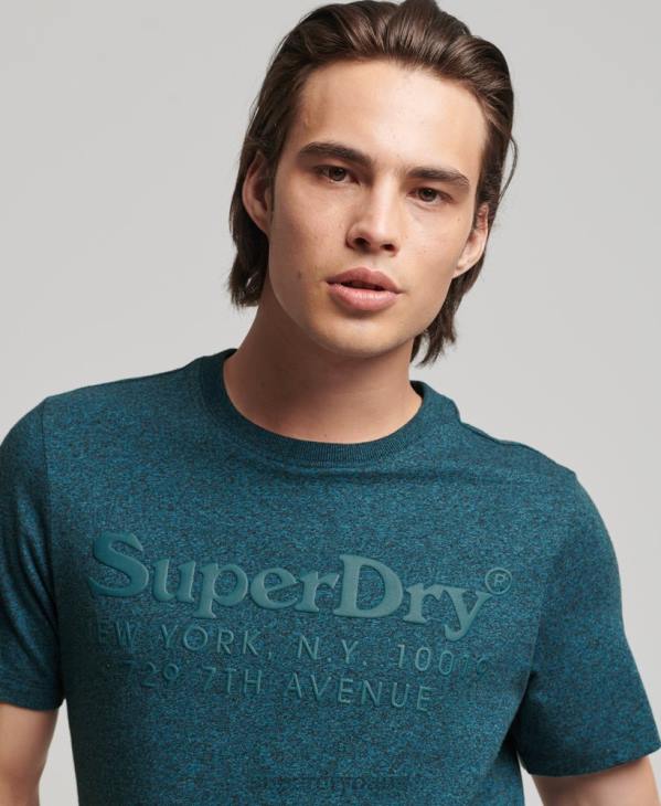 Superdry Hommes t-shirt à logo ton sur ton D64Z4943 vêtements bleu