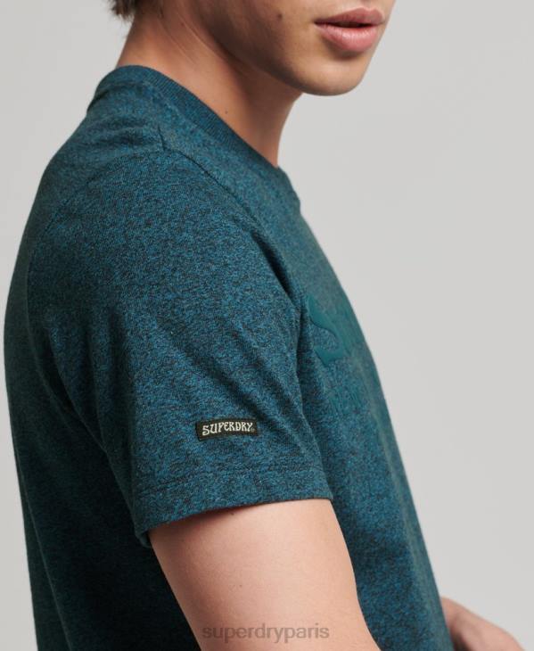 Superdry Hommes t-shirt à logo ton sur ton D64Z4943 vêtements bleu