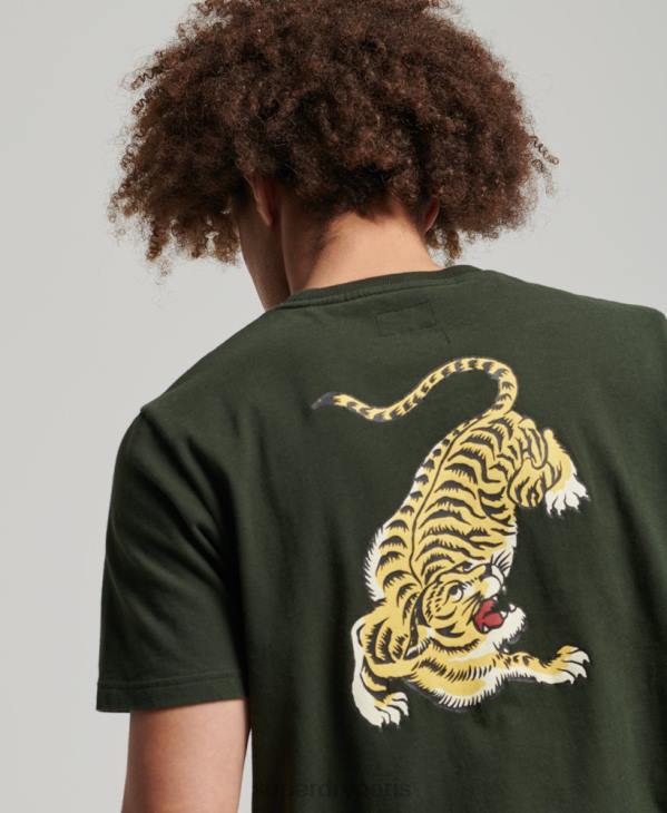 Superdry Hommes t-shirt à logo vintage D64Z4795 vêtements vert
