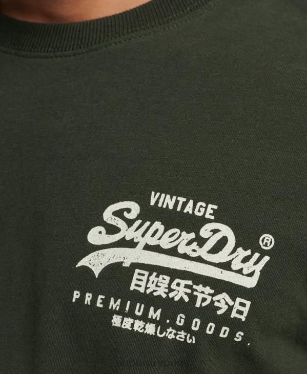 Superdry Hommes t-shirt à logo vintage D64Z4795 vêtements vert