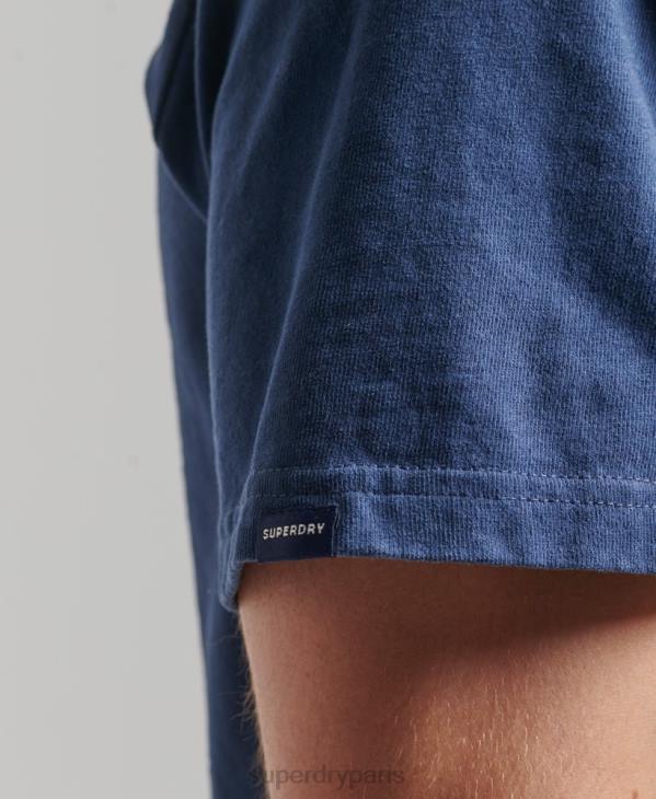Superdry Hommes t-shirt à logo vintage D64Z4896 vêtements marine
