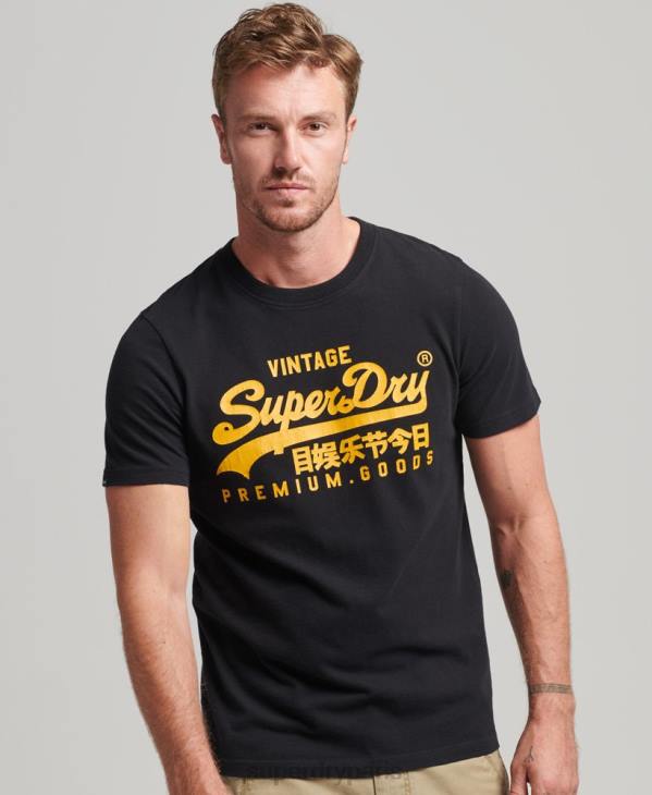 Superdry Hommes t-shirt à logo vintage D64Z4967 vêtements noir