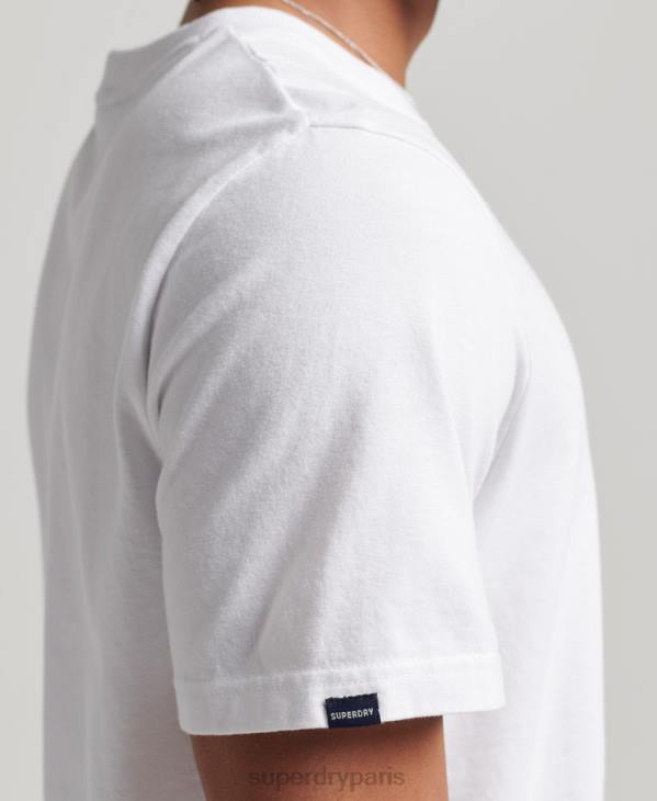 Superdry Hommes t-shirt à logo vintage D64Z4968 vêtements blanc