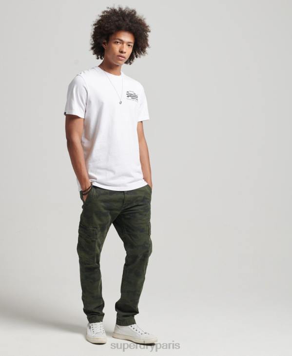 Superdry Hommes t-shirt à logo vintage D64Z4968 vêtements blanc