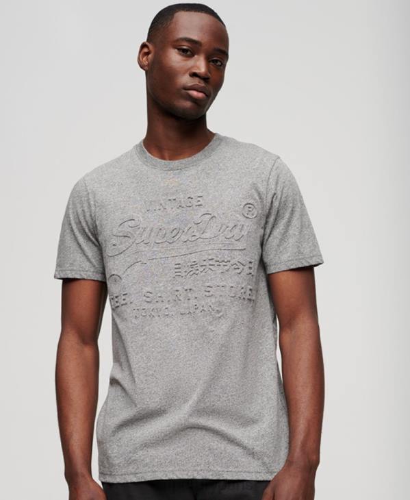 Superdry Hommes t-shirt à logo vintage D64Z74 vêtements gris clair