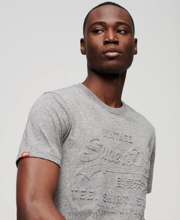 Superdry Hommes t-shirt à logo vintage D64Z74 vêtements gris clair