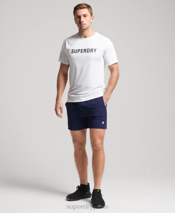 Superdry Hommes t-shirt à manches courtes avec logo train active D64Z1422 vêtements blanc