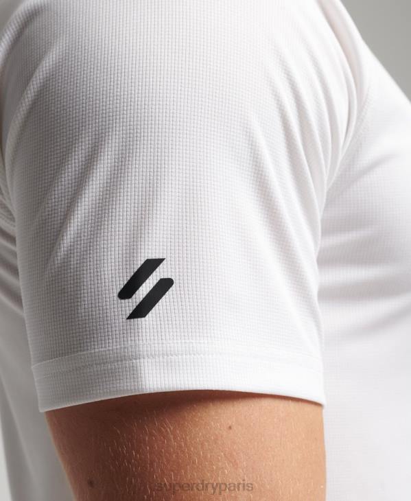 Superdry Hommes t-shirt à manches courtes avec logo train active D64Z1422 vêtements blanc