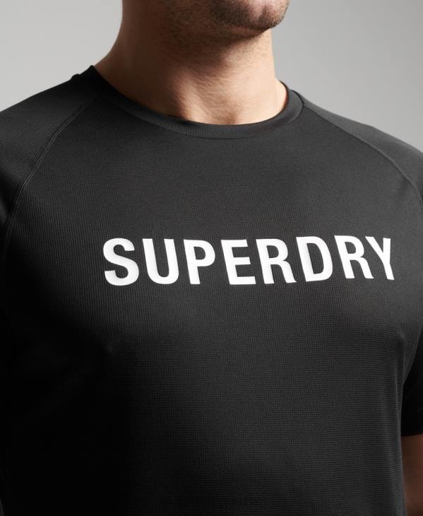 Superdry Hommes t-shirt à manches courtes avec logo train active D64Z1430 vêtements noir