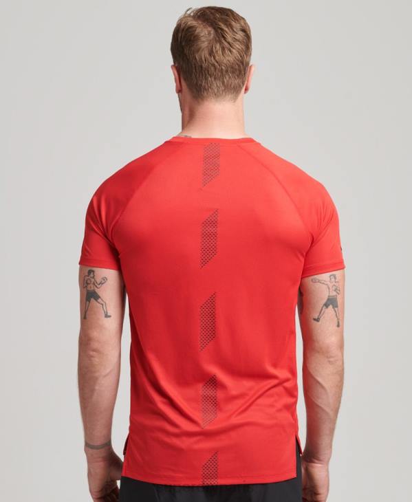 Superdry Hommes t-shirt à manches courtes avec logo train active D64Z1436 vêtements rouge
