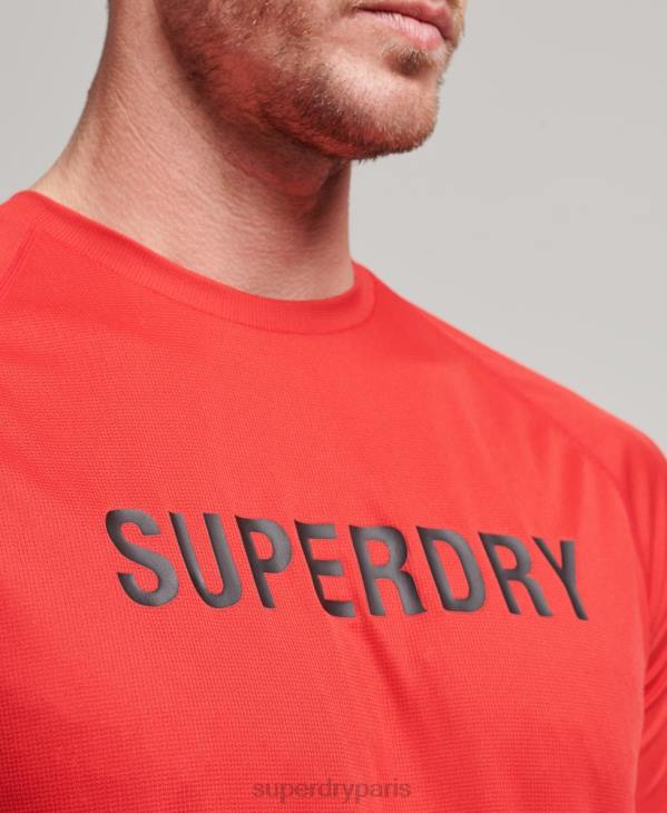 Superdry Hommes t-shirt à manches courtes avec logo train active D64Z1436 vêtements rouge