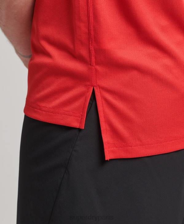 Superdry Hommes t-shirt à manches courtes avec logo train active D64Z1436 vêtements rouge