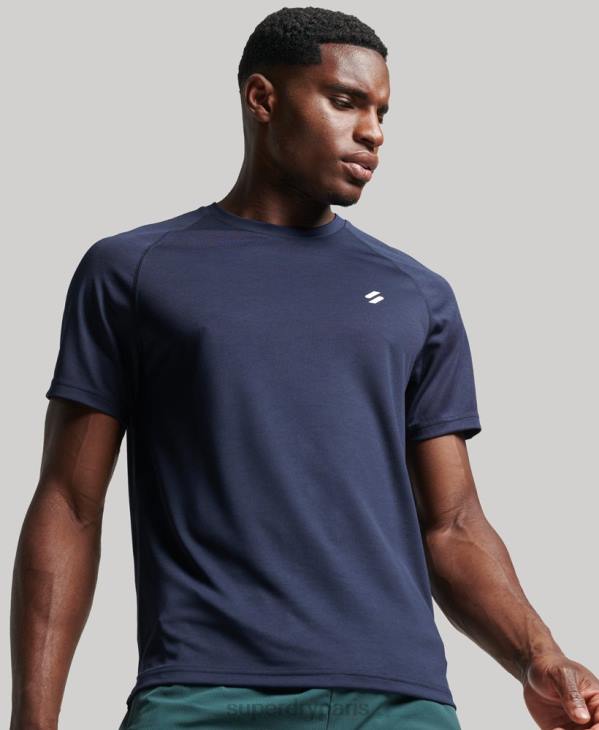 Superdry Hommes t-shirt à manches courtes train active D64Z1416 vêtements marine