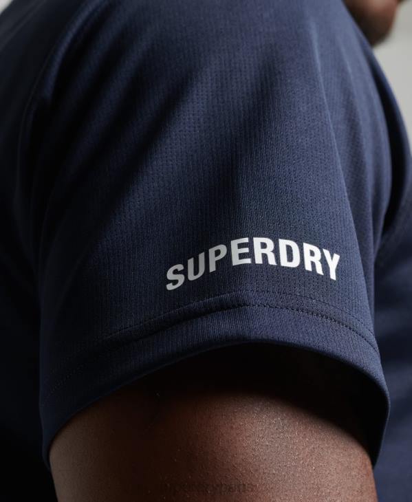Superdry Hommes t-shirt à manches courtes train active D64Z1416 vêtements marine