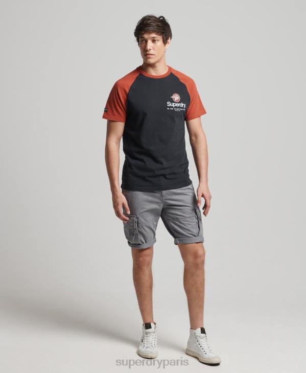 Superdry Hommes t-shirt à manches raglan et logo core D64Z4842 vêtements marine