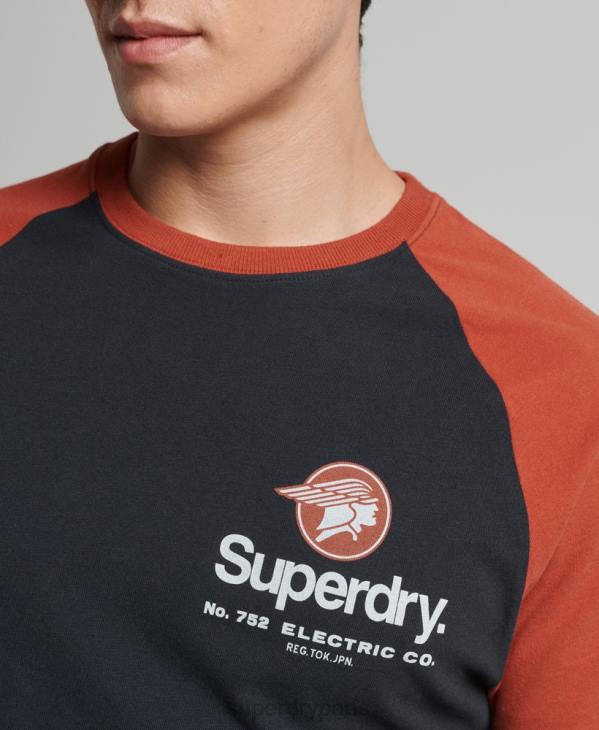 Superdry Hommes t-shirt à manches raglan et logo core D64Z4842 vêtements marine