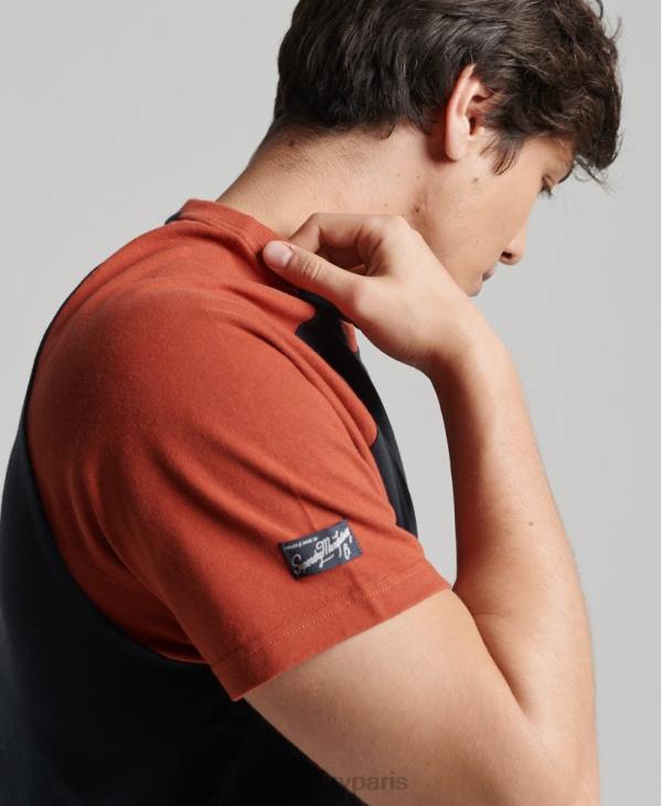 Superdry Hommes t-shirt à manches raglan et logo core D64Z4842 vêtements marine