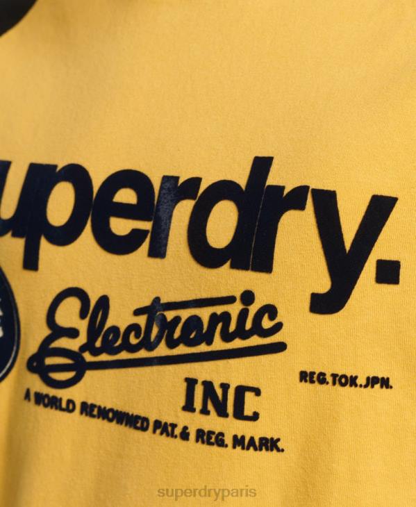 Superdry Hommes t-shirt à manches raglan et logo core D64Z4860 vêtements jaune