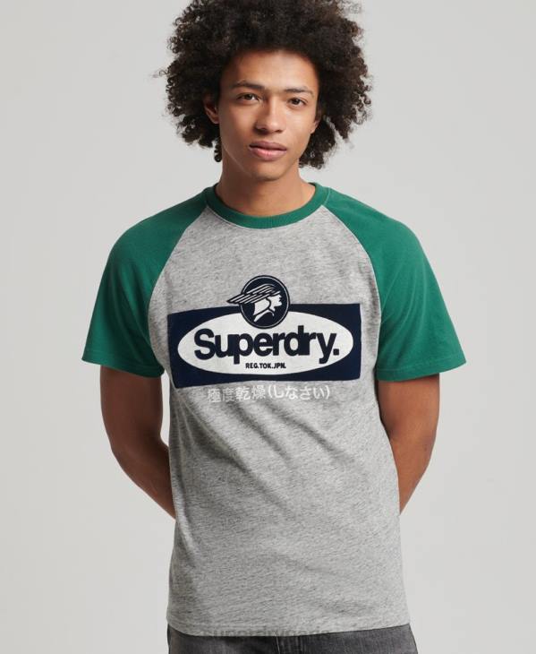 Superdry Hommes t-shirt à manches raglan et logo core D64Z4872 vêtements gris