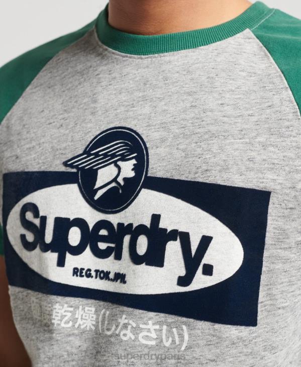 Superdry Hommes t-shirt à manches raglan et logo core D64Z4872 vêtements gris