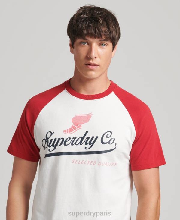 Superdry Hommes t-shirt à manches raglan graphique achilles D64Z4802 vêtements crème