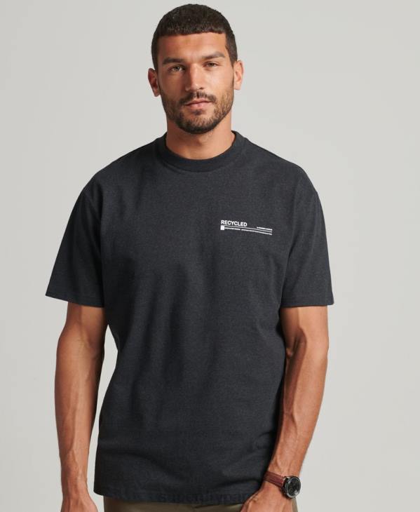 Superdry Hommes t-shirt micro top recyclé D64Z4942 vêtements noir