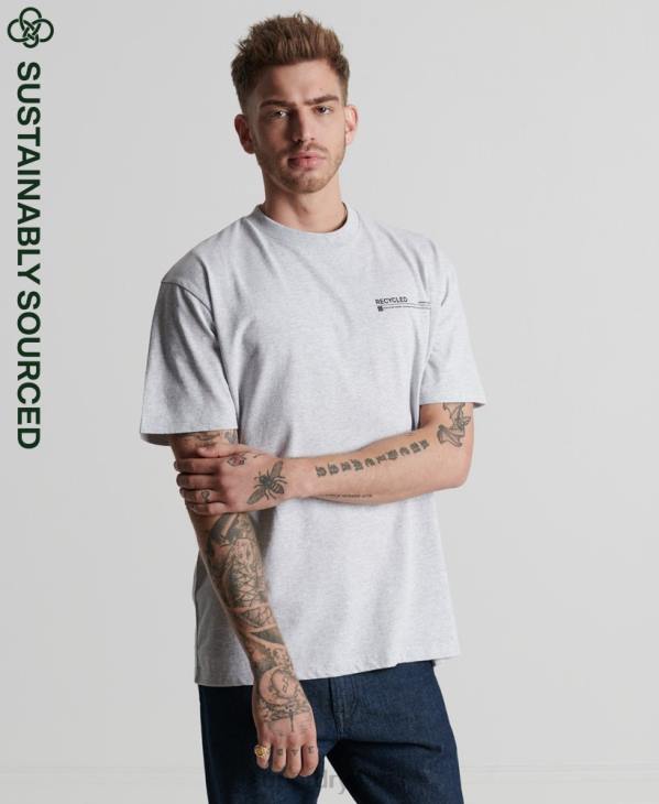 Superdry Hommes t-shirt micro top recyclé D64Z4960 vêtements gris clair