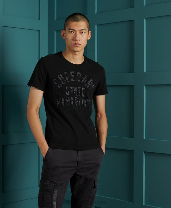 Superdry Hommes t-shirt noir D64Z4964 vêtements noir