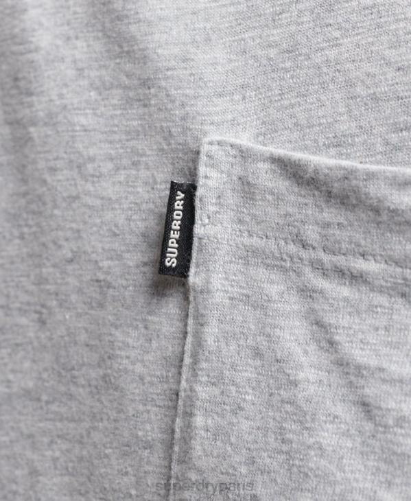 Superdry Hommes t-shirt à poche en coton bio D64Z4800 vêtements gris clair